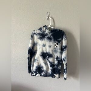 Volcom Men's Black and White Tie-Dye Sweater